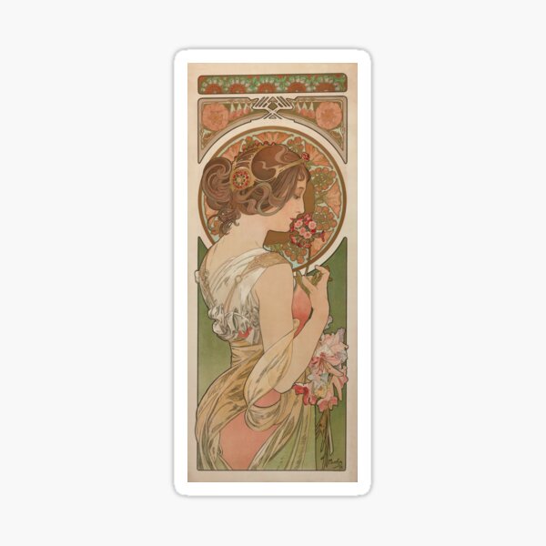 PRIMROSE Flower 1899 Alphonse Mucha Sticker