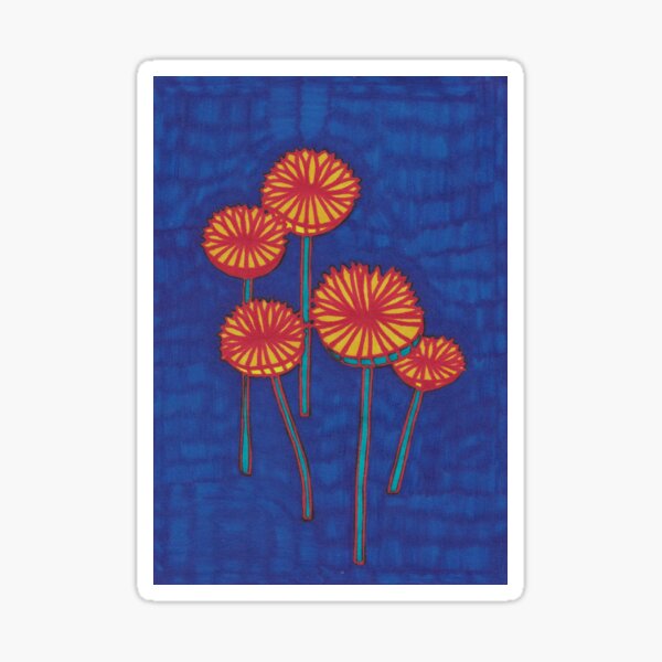 Mushrooms on a Blue Background Sticker