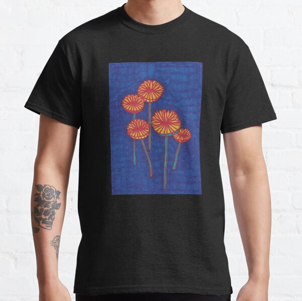 Mushrooms on a Blue Background Classic T-Shirt