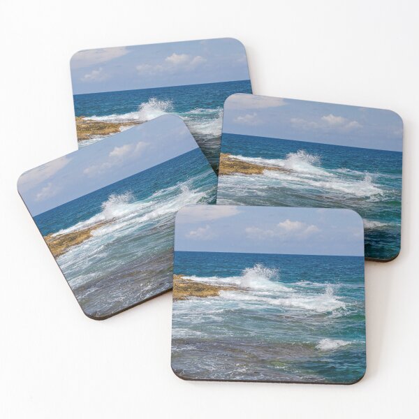 Item preview, Wave and splashes on rocky Malta beach designed and sold by lena-maximova.