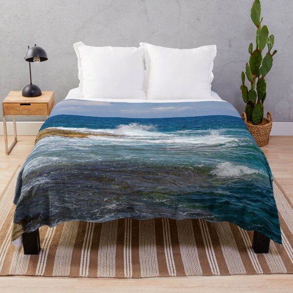 Item preview, Wave and splashes on rocky Malta beach designed and sold by lena-maximova.