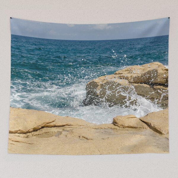 Item preview, Wave breaks on rocks of the Sliema coast designed and sold by lena-maximova.