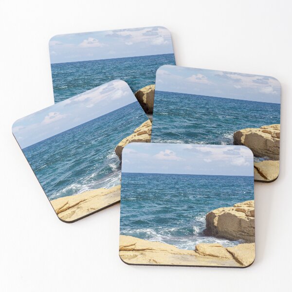 Item preview, Wave and splashes on rocky Malta beach designed and sold by lena-maximova.