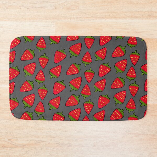 Item preview, Strawberry Fruit Pattern on Grey Background designed and sold by Harriet Linton.