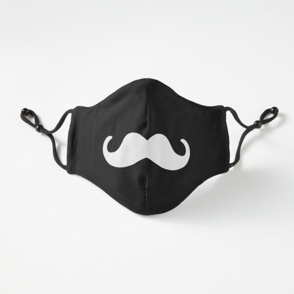 Moustache mask white Fitted 3-Layer