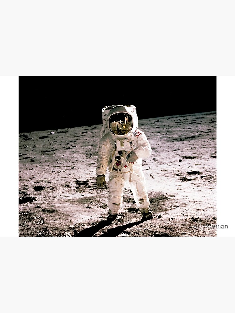 BUZZ ALDRIN WALKING ON THE MOON