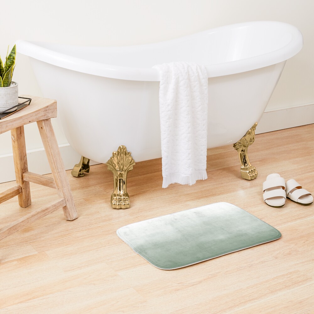 Ombre Paint Color Wash (sage green/white) Bath Mat