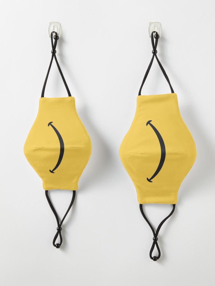 Alternate view of Happy Smile - Keep Smiling - Yellow Smiley Face Mask