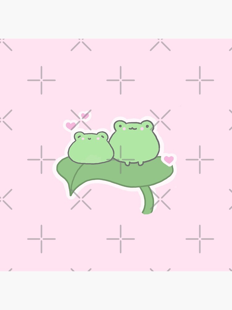 cute happy frog couple on a leaf Art Print for Sale by Lindsey