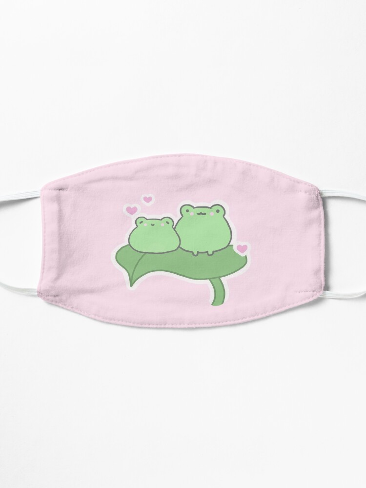 cute happy frog couple on a leaf Mask for Sale by Lindsey Sheets