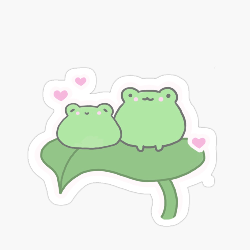 cute happy frog couple on a leaf Art Print for Sale by Lindsey Sheets