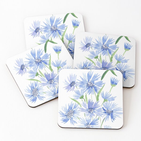 Item preview, Cornflower, floral watercolor painting designed and sold by SharonRoseR.