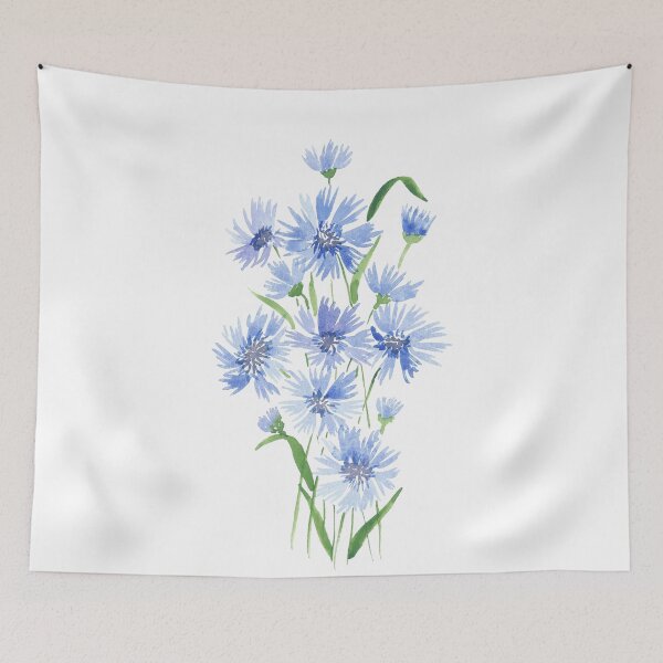 Item preview, Cornflower, floral watercolor painting designed and sold by SharonRoseR.