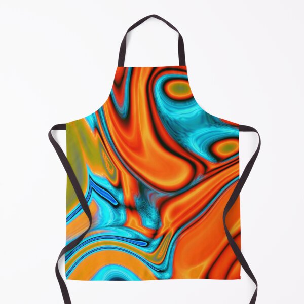 Item preview, vivid modern Southwest hipster turquoise orange swirls designed and sold by LEILA ART SPACE.