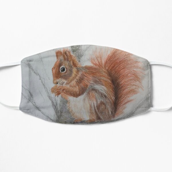 Red Squirrel in a tree Flat Mask