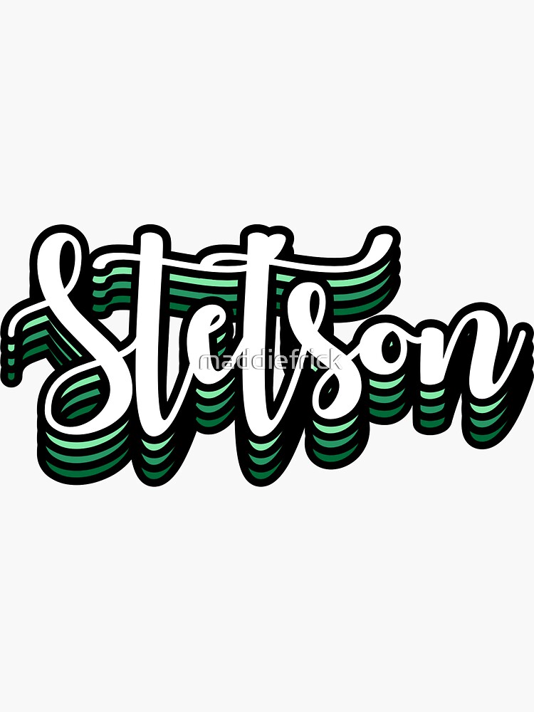 Pegatina «Stetson cursiva en capas» de maddiefrick | Redbubble