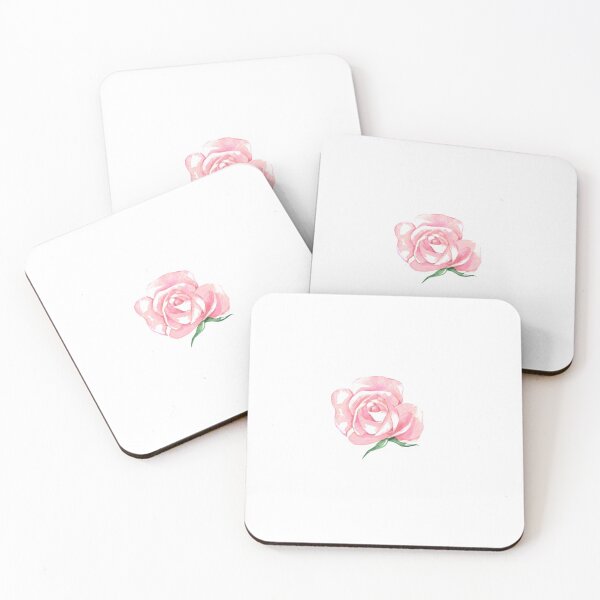 Item preview, Watercolor rose sticker - hand-painted watercolor pink blooming rose designed and sold by sentimentalica.