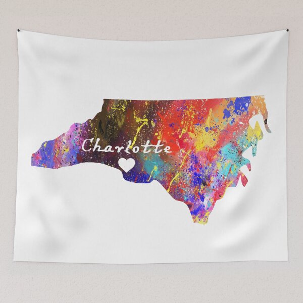 Item preview, Charlotte heart on map  Quote Art Design Inspira designed and sold by vividpixelusa.