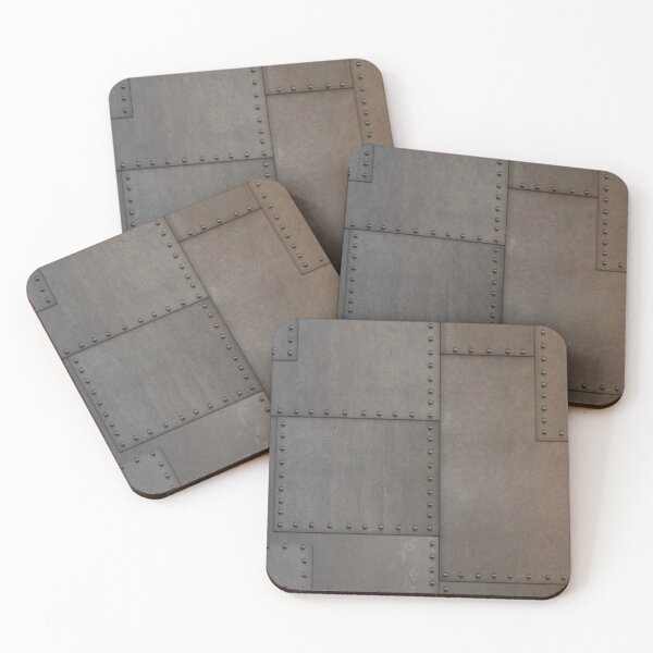 Item preview, Metal texture with rivets in rust gray designed and sold by Nicole Bleck.