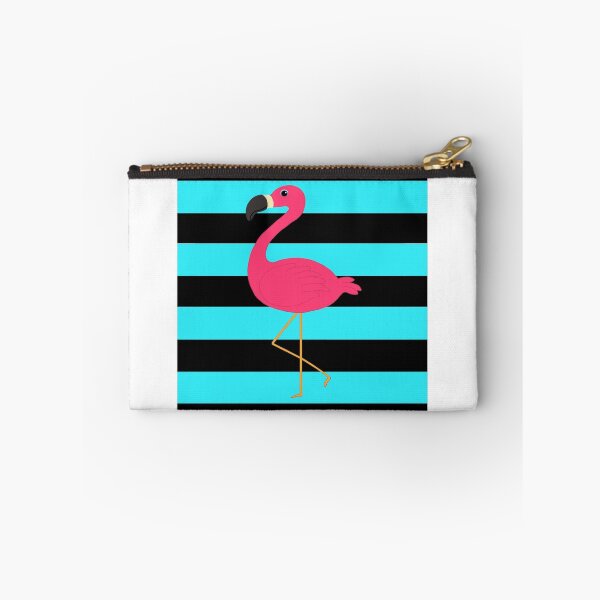 Item preview, Teal and Black Striped Pink Flamingo designed and sold by BeachBumFamily.