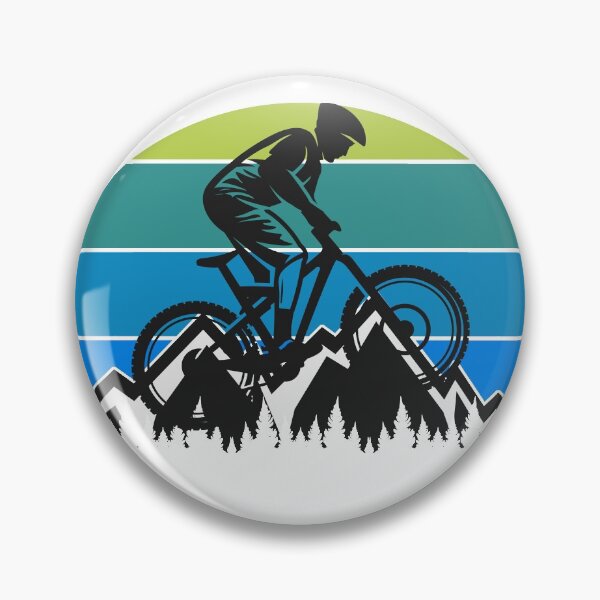 Item preview, Mountainbiker on blue green retro sunset / a little dirt never hurt designed and sold by portrait4you.
