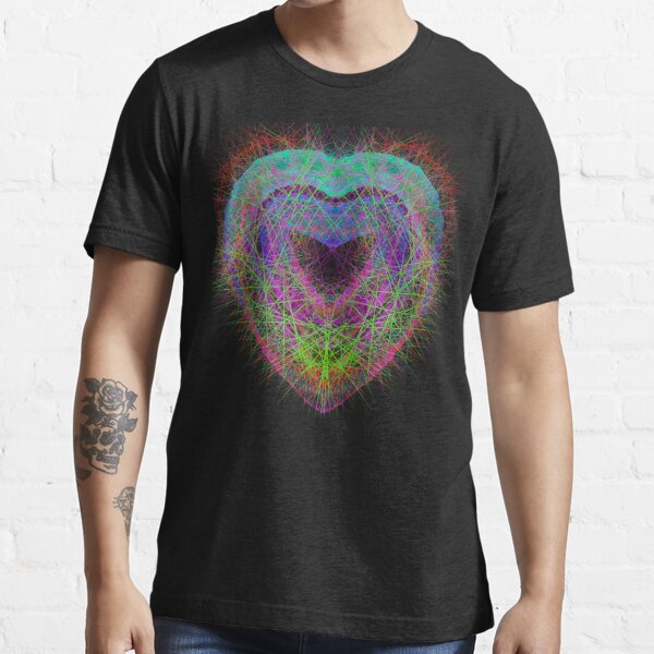 Rainbow sparkle heart, neon spray paint design