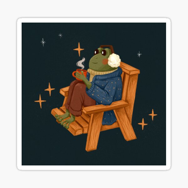 Frog is Cozy Sticker