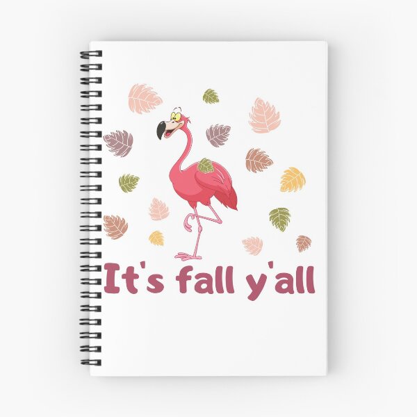 Item preview, Cute pink flamingo among fall leaves designed and sold by KamTamDesigns11.