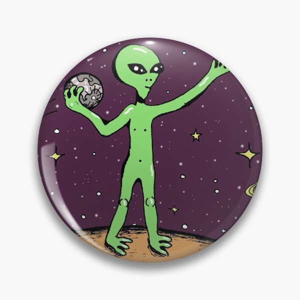 Item preview, Alien Playing Catch with the Moon designed and sold by Intergalactic Unicorn: Art by Anna Schmidt.
