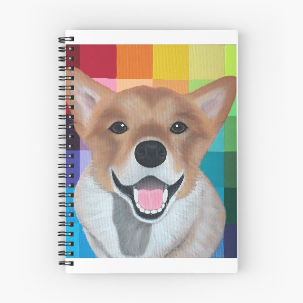 Item preview, Corgi on colorful checkerboard designed and sold by jengeecreations.
