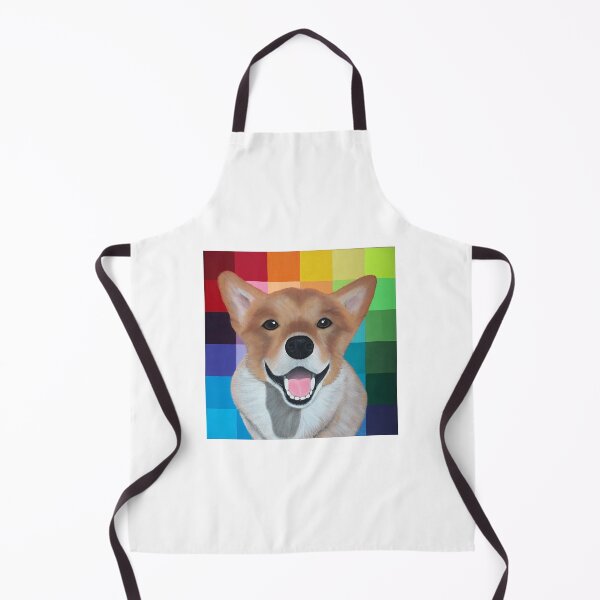 Item preview, Corgi on colorful checkerboard designed and sold by jengeecreations.