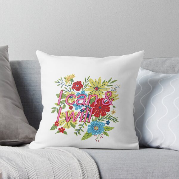 Item preview, I Can And I Will Pink Floral Motivation designed and sold by sharedipmemes.