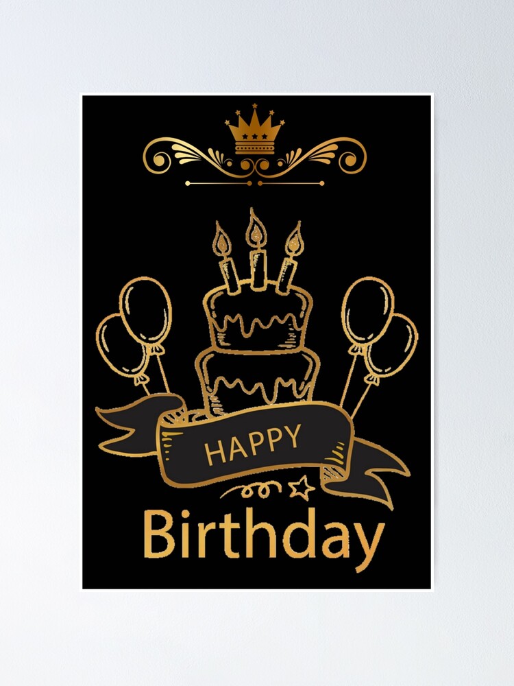 &ldquo;Happy birthday royal gold crown, girly gift woman , gift glitter