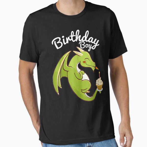 Birthday Boy Dragon Theme T-Shirt Cupcake Candle Fire Birthday Boy Dragon Theme T-Shirt Cupcake Candle Fire