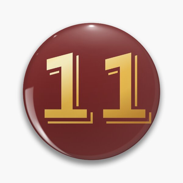 Item preview, Gold Monogram No Number 11 Eleven on Fire Brick Red designed and sold by BleuSky.
