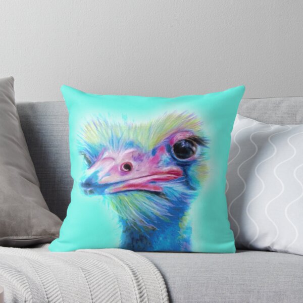 Item preview, Ostrich peacock coloured bird picture emu cute and colourful designed and sold by Julieford.