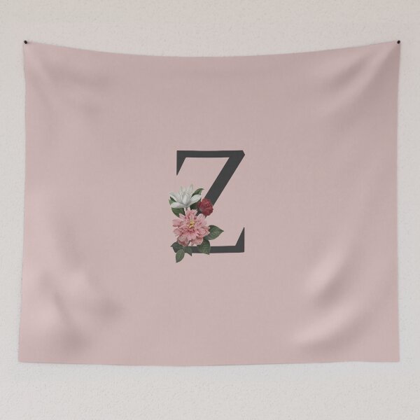 Item preview, Black On Pink Monogram Letter Z | Floral Alphabet designed and sold by SerendipityNow.