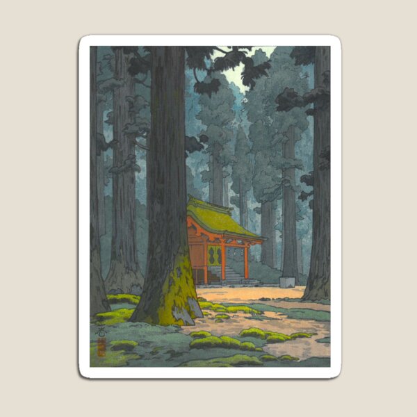 Item preview, Yoshida Toshi Kami no mori (The forest of God) (Sacred Grove) Vintage Art Japanese Woodblock Print East Asian Art Culture Art designed and sold by Ejaaz.