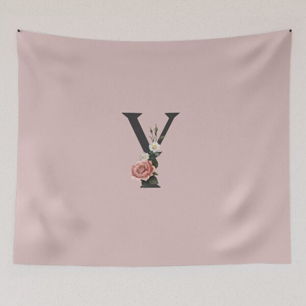 Item preview, Black On Pink Monogram Letter Y | Floral Alphabet designed and sold by SerendipityNow.