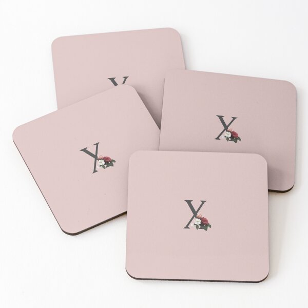 Item preview, Black On Pink Monogram Letter X | Floral Alphabet designed and sold by SerendipityNow.
