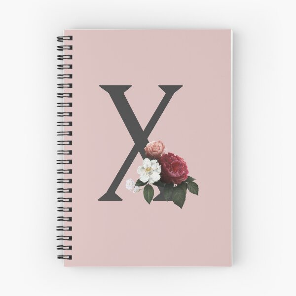 Item preview, Black On Pink Monogram Letter X | Floral Alphabet designed and sold by SerendipityNow.