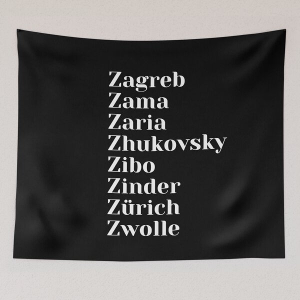 Item preview, Cities starting with the letter, Z designed and sold by Art With Impact – Statement Art & Apparel for Deep Thinkers.