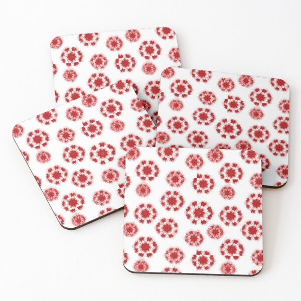 Item preview, Psychedelic Abstract Kaleidoscope Design Pattern Red White on White Background designed and sold by ShajenDesigns.