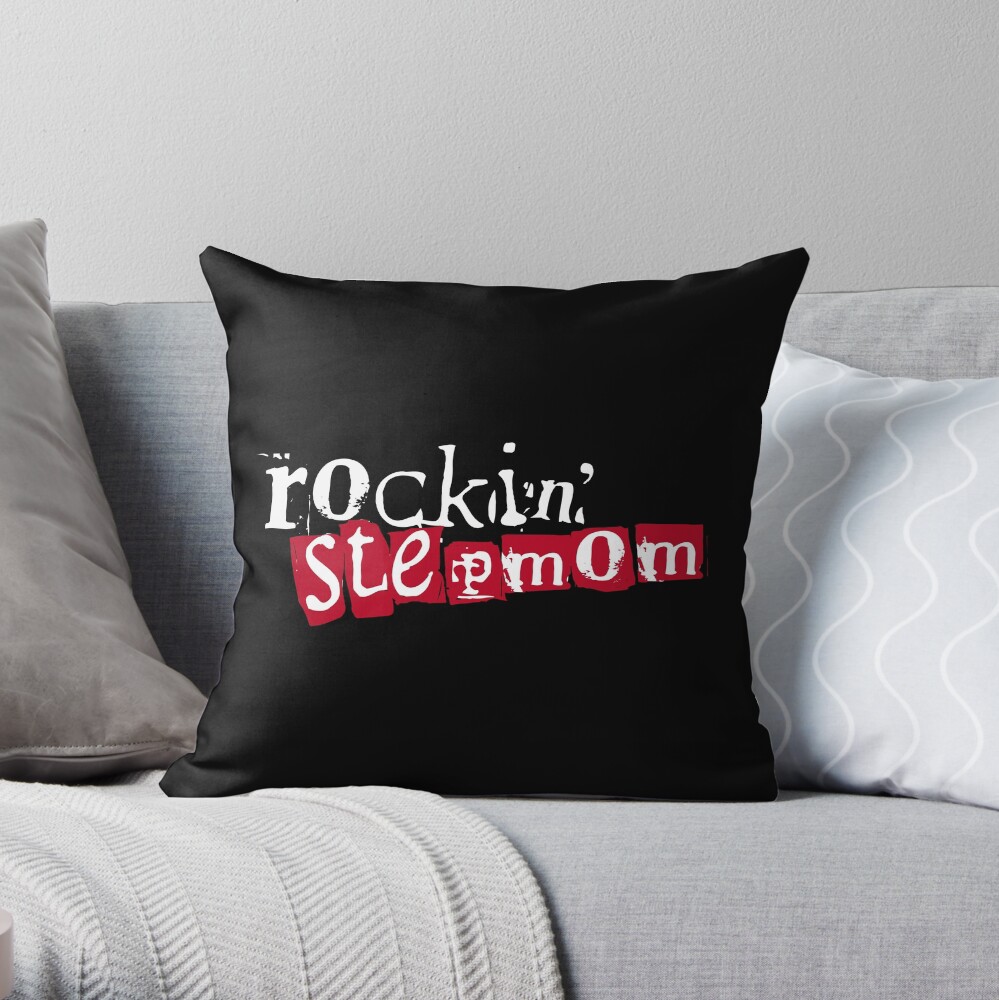 ROCKIN' Stepmom - black Throw Pillow
