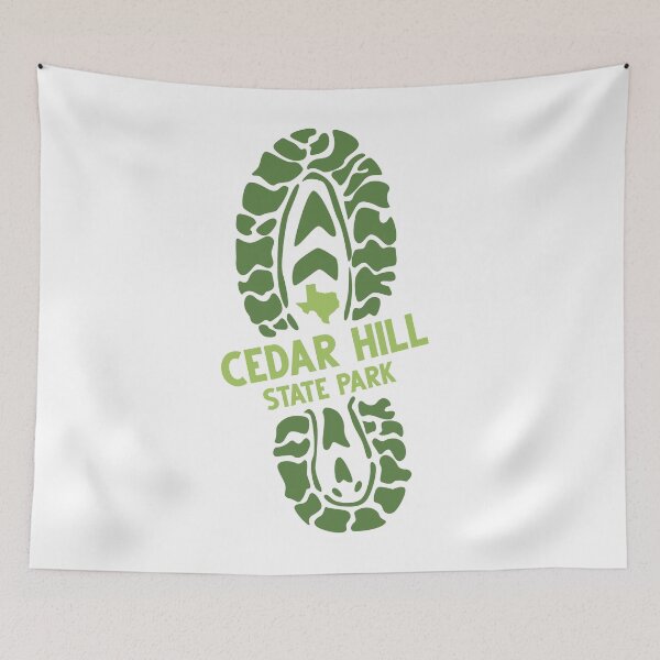 Item preview, Cedar Hill State Park Texas TX Wilderness Hiking Boot Print designed and sold by palmettodigital.