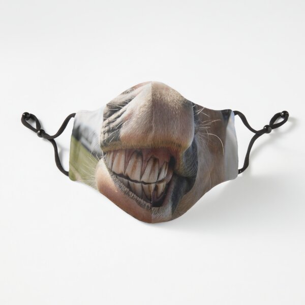 horse laughing Fun Mouth muzzle coronavirus face mask Fitted 3-Layer