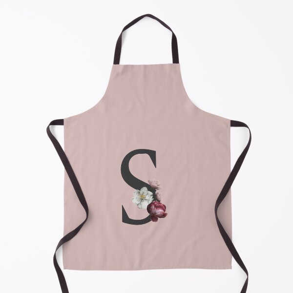 Artikelvorschau, Schwarz auf rosa Monogrammbuchstabe S | Blumenalphabet entworfen und verkauft von SerendipityNow.