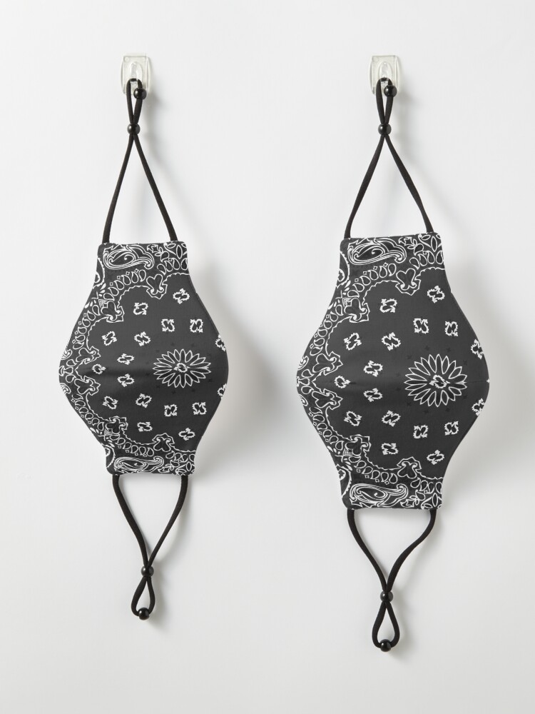 Alternate view of Classic Bandana Style (BLACK version) Mask
