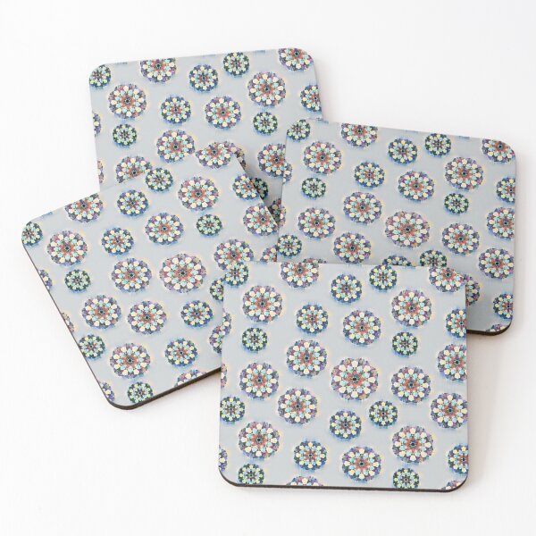 Item preview, Psychedelic Abstract Kaleidoscope Design Pattern Purple Green White Pink Blue Cream on Light Purple Background designed and sold by ShajenDesigns.