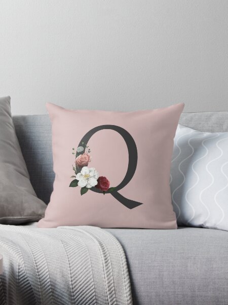 Item preview, Black On Pink Monogram Letter Q | Floral Alphabet designed and sold by SerendipityNow.